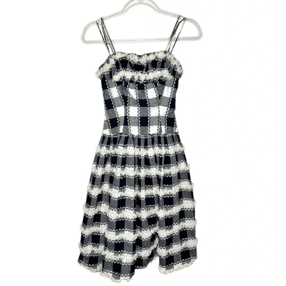Vintage | 1950’s True Vintage Lou-Ette California Gigham Ruffle and Lace Dress - Picture 11 of 15